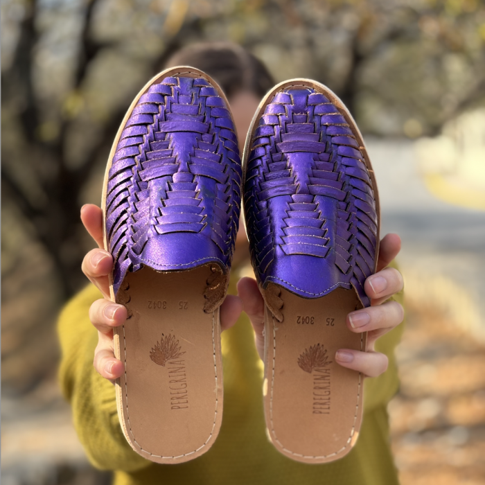 Mules Morado Metálico